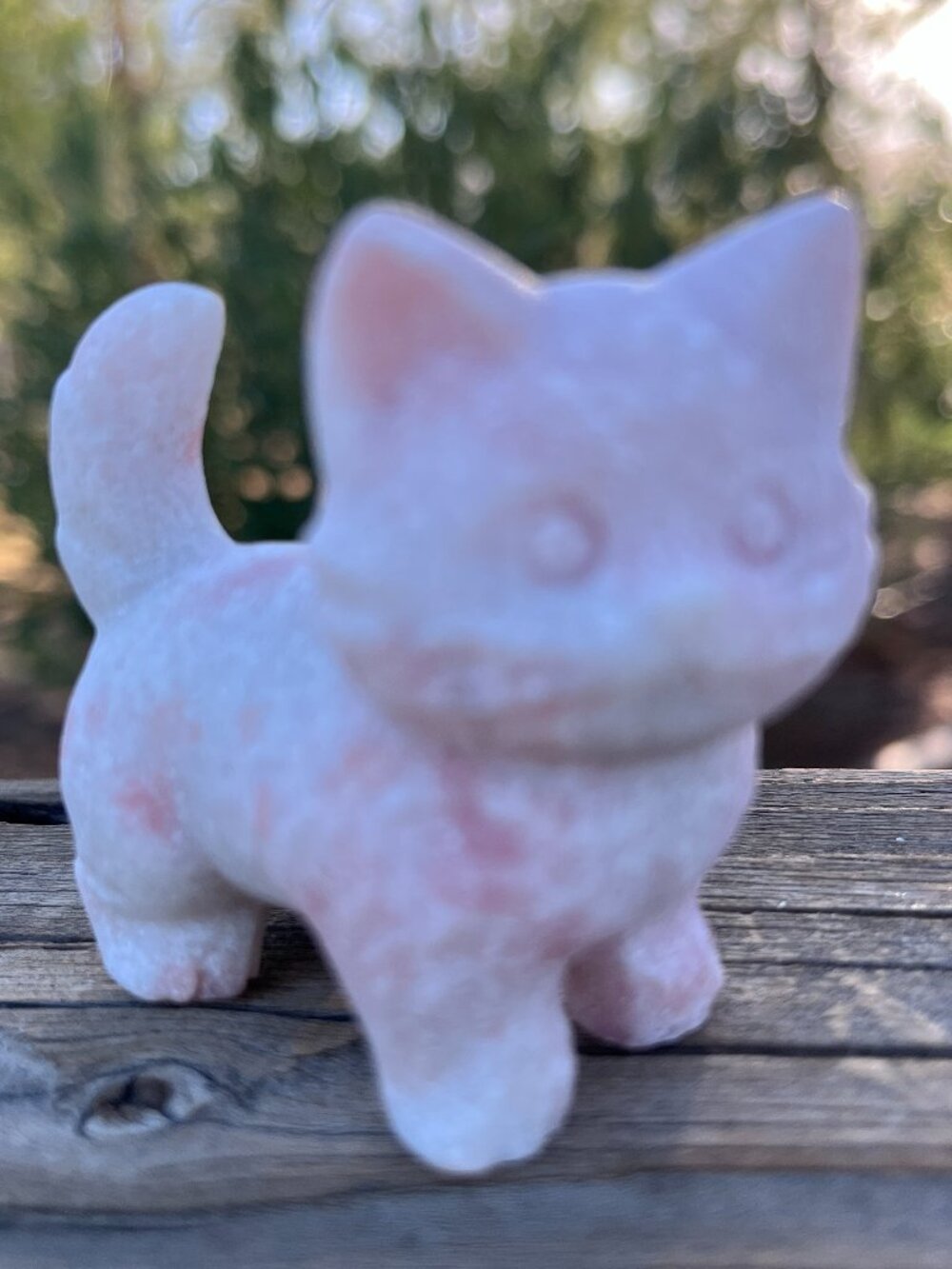 Pink Opal Crystal Kitty Cat